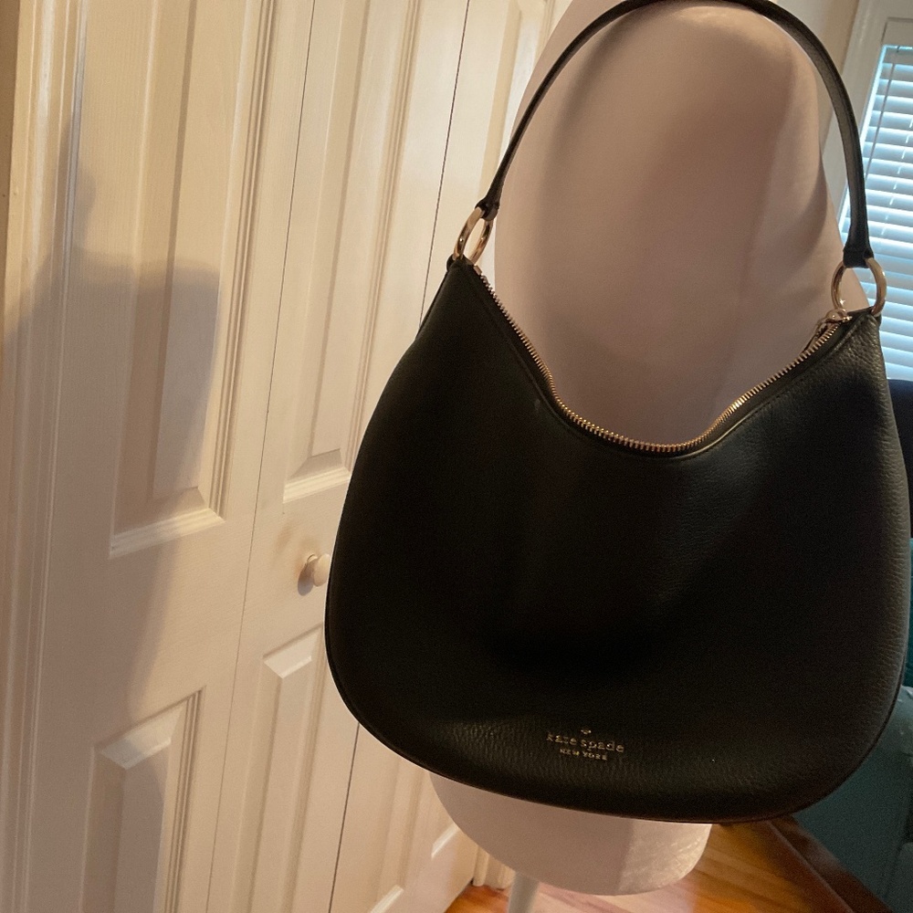 Black leather Kate Spade shoulder bag